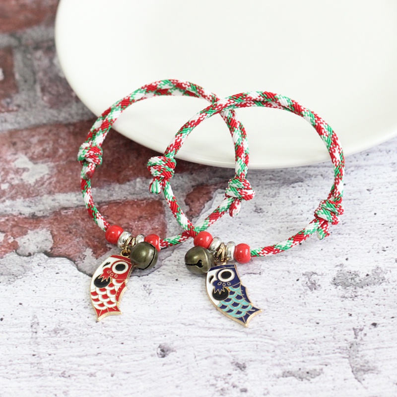 Vòng Tay EBI Mèo Chiêu Tài Maneki Neko Cá Koi May Mắn Dây Rút tùy chỉnh độ rộng