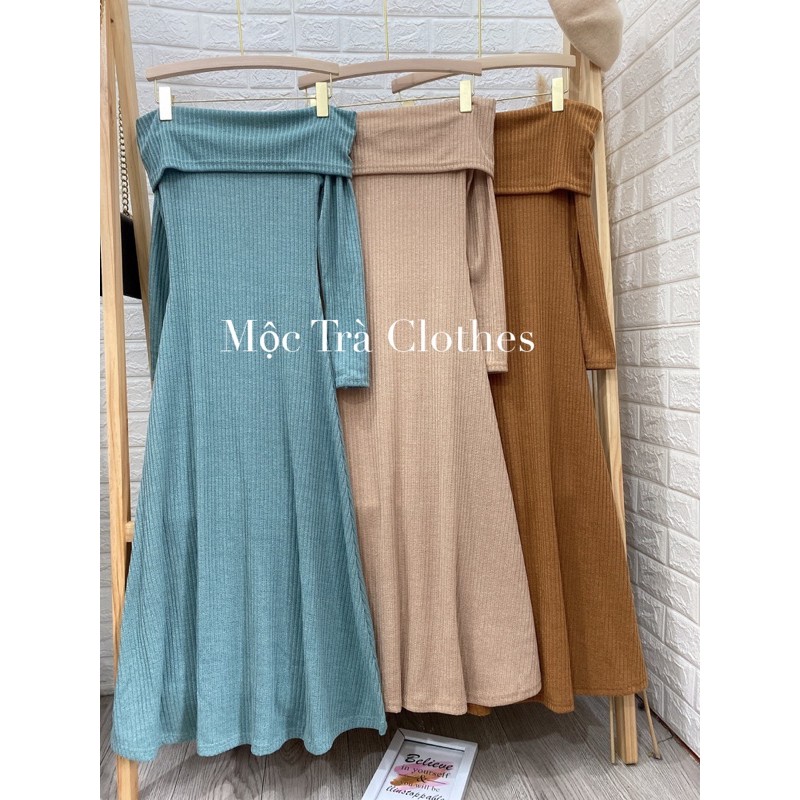 [Mã WAINCU20 hoàn 20% xu đơn 99k] 🎀HÀNG LOẠI 1🎀 Đầm Maxi Trễ Vai Dáng Xoè Siêu Xinh, Váy Len Trễ Vai Dài Tay Cao Cấp | BigBuy360 - bigbuy360.vn