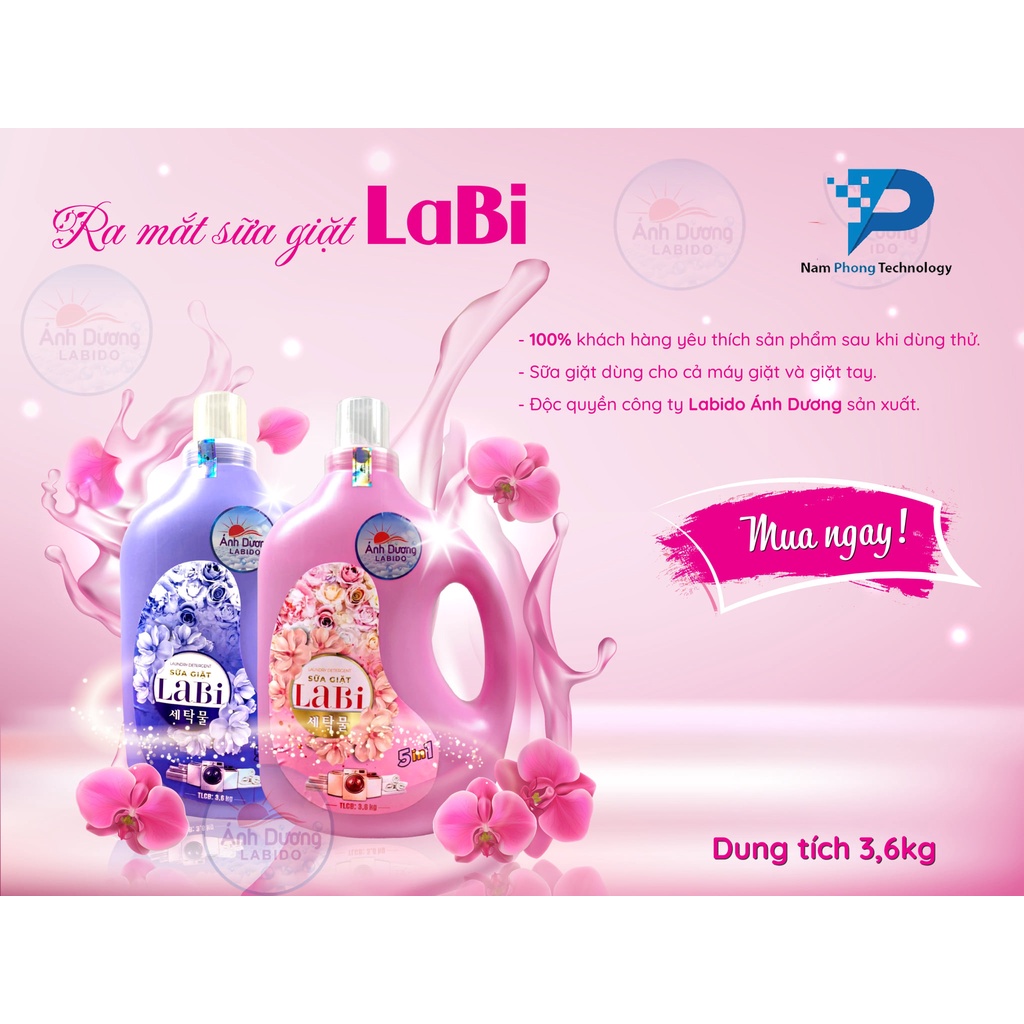 SỮA GIẶT LABI CÔNG NGHỆ NHẬT BẢN - THƠM NGÁT &amp; MỀM VẢI CAN 3,6L