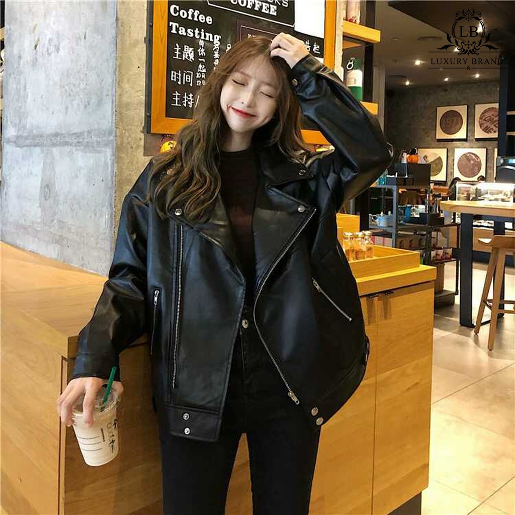 ✨HOT✨ ÁO KHOÁC DA NỮ OVERSIZE CHẤT MỀM DÁNG RỘNG THỜI TRANG THU ĐÔNG ULZZANG HÀN QUỐC | BigBuy360 - bigbuy360.vn