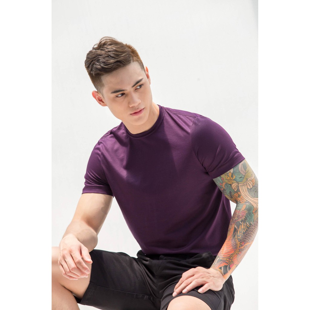 Áo Thun Americus Gosani Màu Xanh Cổ Vịt Và Màu Tím