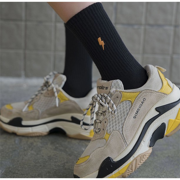 Vớ dài/ tất dài trơn gân Mua Tất thêu hình thời tiết và khuôn mặt (muatatshop)