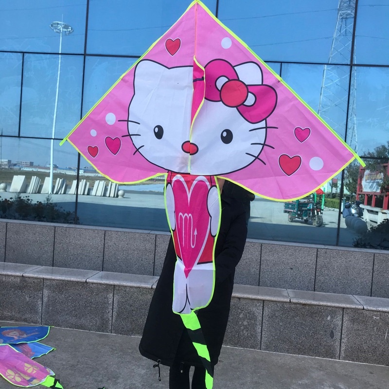 Diều hello kitty - TẶNG TAY CẦM THẢ DIỀU DÀI 150 MÉT + túi vải diều độc lạ, diều 3D