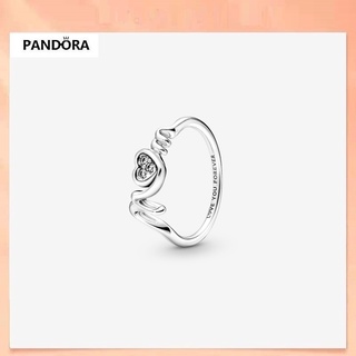 Nhẫn mạ bạc 925 hình trái tim khắc chữ mom pav love you forever