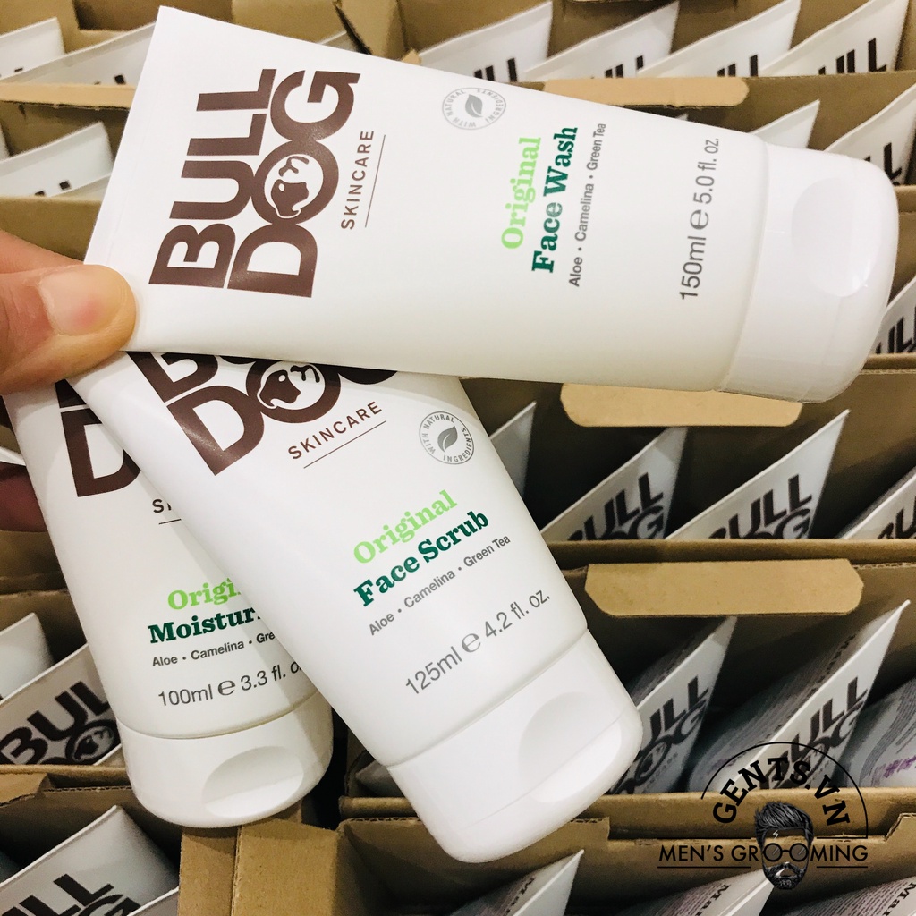 Bộ chăm sóc da mặt nam Bulldog Skincare Original gồm sữa rửa mặt, tẩy da chết và kem dưỡng ẩm
