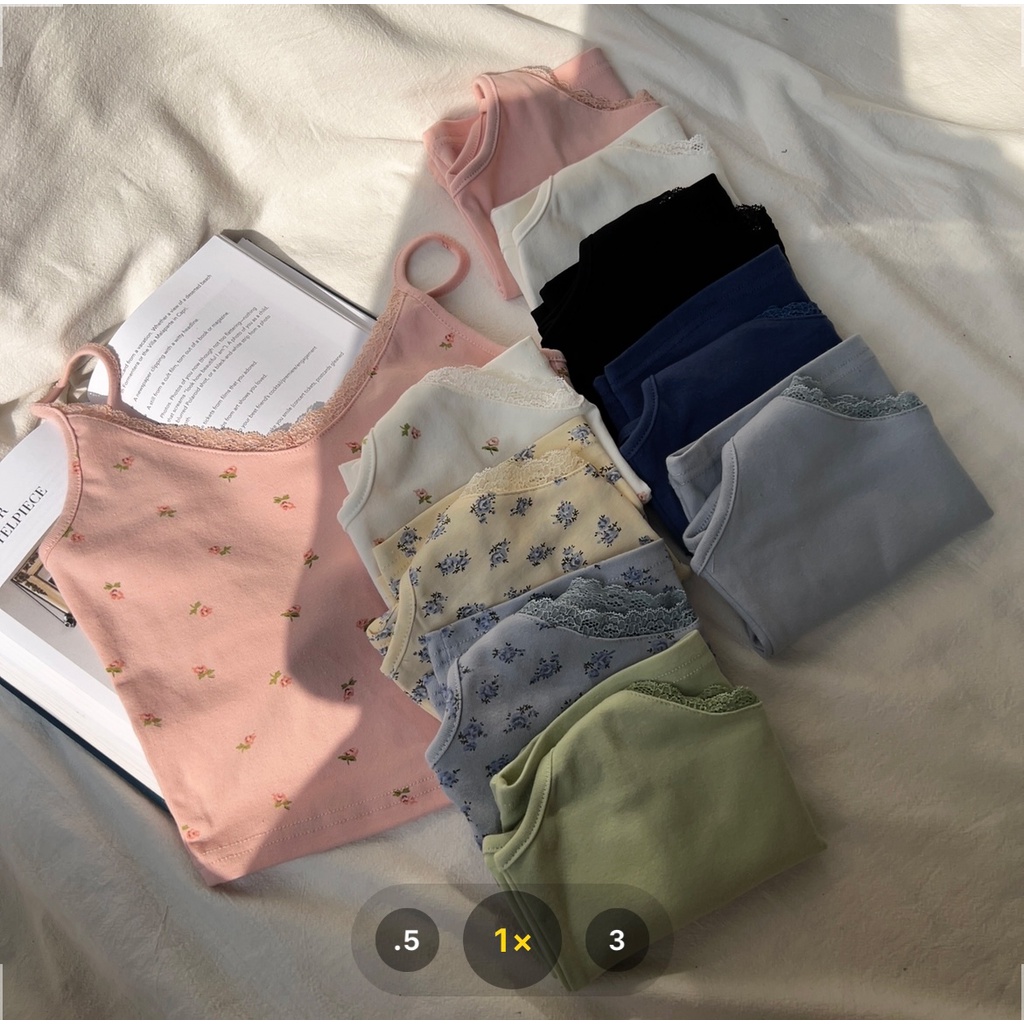 Áo Hai Dây Phối Ren Hoa Nhiều Màu Sắc Thời Trang 49610