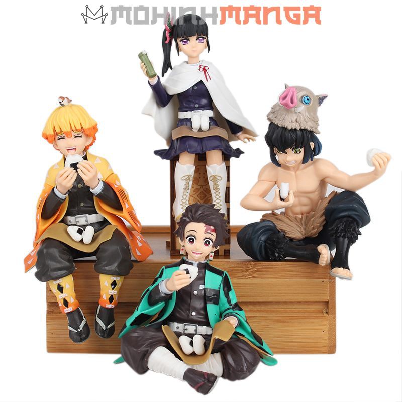 [CÓ QUÀ TẶNG] Mô hình figure Kimetsu Ngồi ăn bánh(Tanjiro Zenitsu Inosuke) Kimetsu no Yaiba Thanh Gươm Diệt Quỷ Cứu Nhân