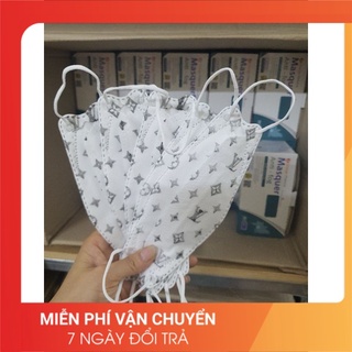 Khẩu trang KF94 4D họa tiết LV hothit Tv.mart hàng chuẩn