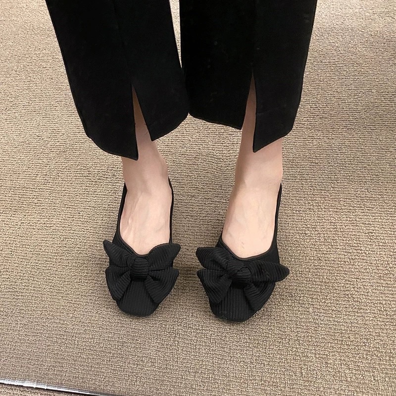 SALE— Giày búp bê mũi tròn nơ vải BIG SIZE 40-43