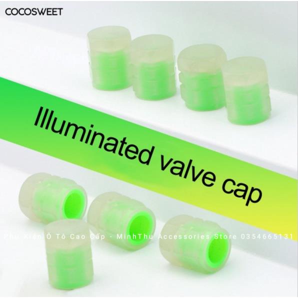 Nắp Bảo Vệ Van Bánh Xe Máy Xe Hơi Phản Quang,bảo vệ van xe khỏi bụi bẩn ,chống nước(set 4 nắp)