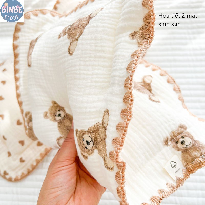 Gối cho bé gối cho bé sơ sinh vải xô muslin cao cấp phong cách Hàn Quốc cho bé Binbestore