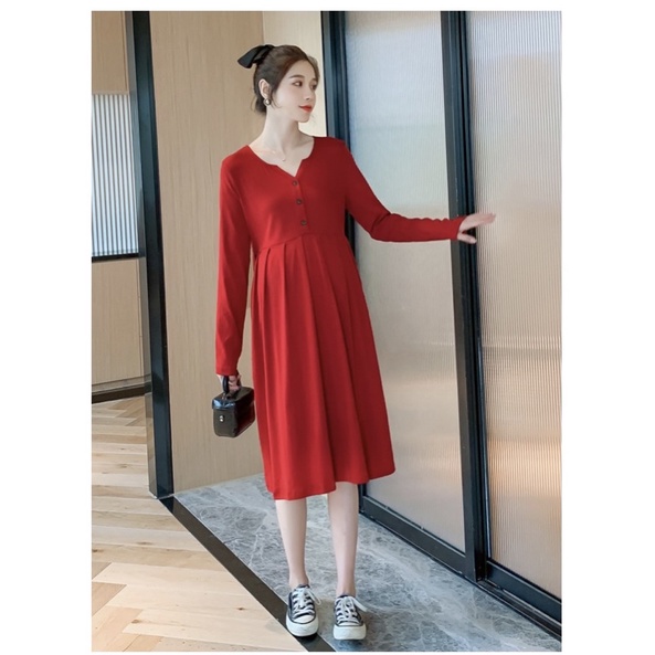 ĐẦM BẦU HÀN QUỐC, chuẩn phom dáng màu như hình không giống hình có quyền trả hàng