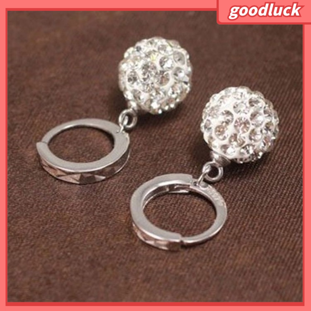 Khuyên Tai Tròn Đính Đá Kiểu Dáng Thời Trang Cho Nữ