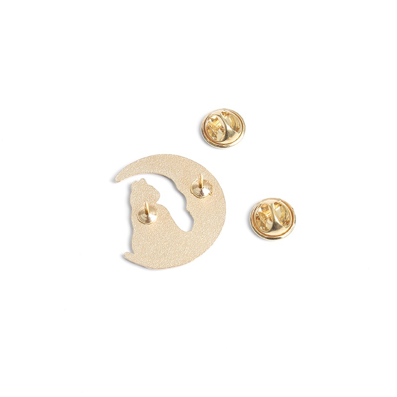 Ghim cài áo hình mèo phù thủy màu trắng đen dễ thương