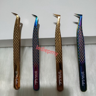 Nhíp Volume D'Palash Pakistan cao cấp, Mũi nhám, Chuyên dùng để tạo fan, nối mi volume, tách mi.