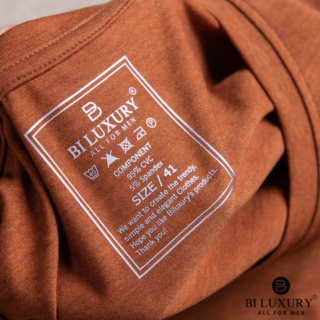 Áo phông nam Biluxury 4APKH023CAM thun cotton co giãn 4 chiều siêu nhẹ thoải mái vận động | BigBuy360 - bigbuy360.vn