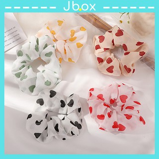 Dây cột tóc vải Scrunchies Trái tim CT38