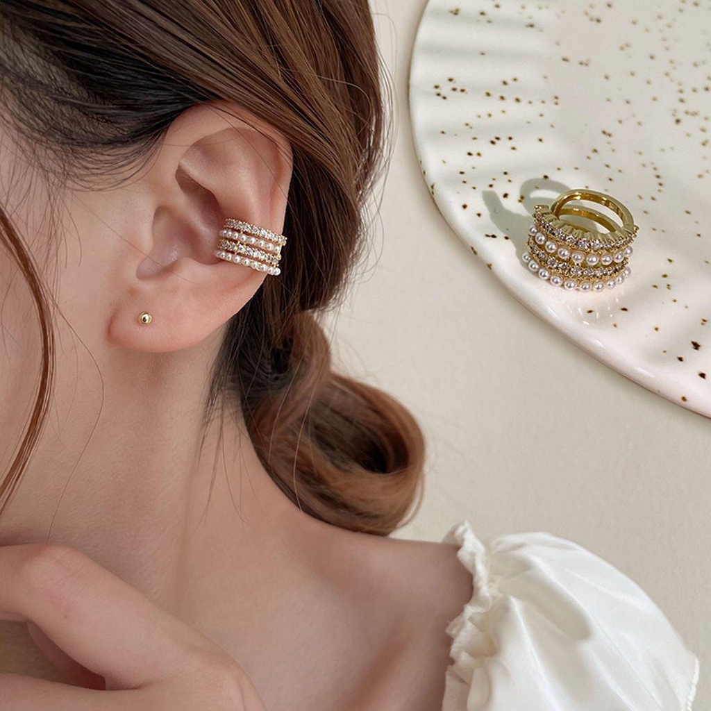 Khuyên Kẹp Vành Tai Nhiều Lớp Thiết Kế Đơn Giản Thanh Lịch Cho Nữ MXMUSTY