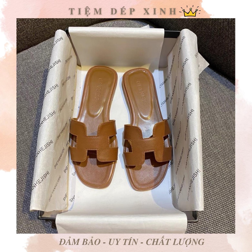 Dép Lê Nữ ⚡𝑭𝑹𝑬𝑬 𝑺𝑯𝑰𝑷⚡ Dép Chữ H thời trang đế bệt quai ngang Hottrend phối đồ cực đỉnh, đi siêu sang chảnh D17 H