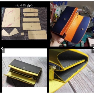 Rập mica dưỡng ví dài gập 3 - dụng cụ làm đồ da thủ công