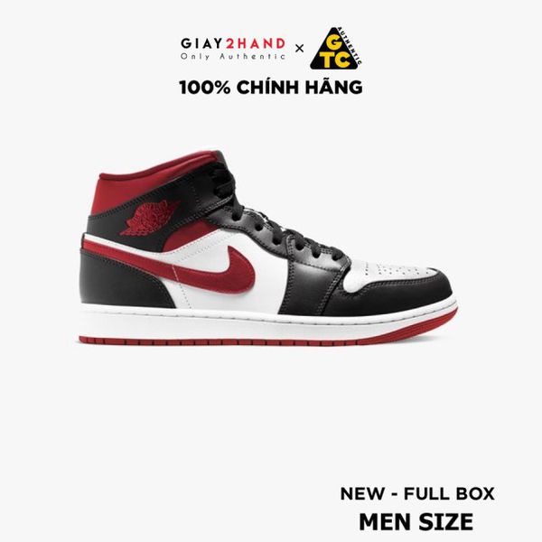 (AUTHENTIC 100%) Giày Sneaker Thể Thao Nike Jordan 1 Mid &quot;GYM RED&quot; Chính Hãng 100%