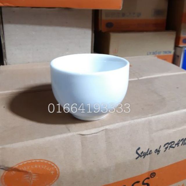 Chén sứ trắng Bát Tràng - Chén sứ uống trà không quai loại đẹp 1 chiếc
