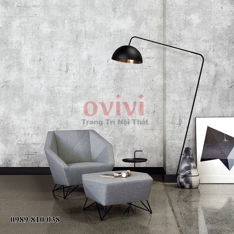 Giấy dán tường hàn quốc giả bê tông xi măng màu xám đẹp Khổ 1.06 m Nhiều Mẫu Lựa Chọn