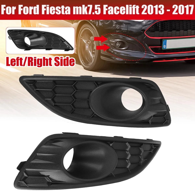 1 Cặp Khung Lưới Tổ Ong Gắn Đèn Sương Mù Xe Hơi Ford Fiesta Mk7 Facelift 2013-2017