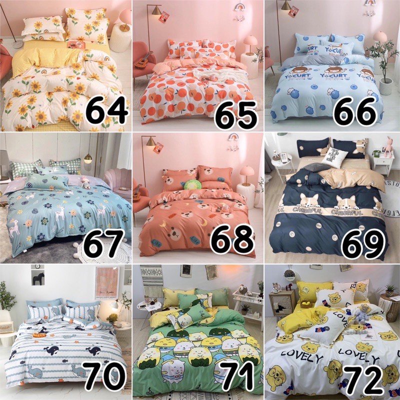 TRỌN BỘ DRAP &amp; CHĂN PHAO COTTON POLY 5 MÓN