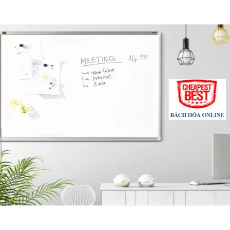 Bảng từ khung nhôm: trắng, từ xanh ô vuông, từ xanh ô ly khổ 100x120cm