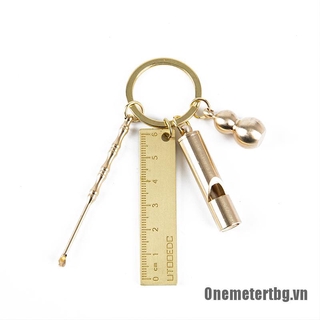 1 Bộ Thước Còi Thổi Đi Cắm Trại Bằng Đồng Thau