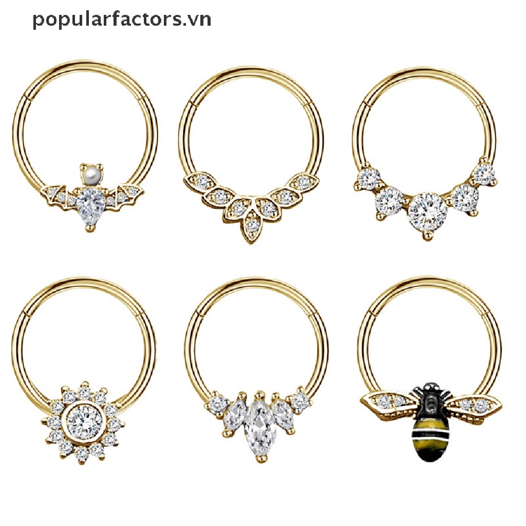 Khuyên mũi đính đá bằng thép không gỉ nhiều kiểu dáng cá tính thời trang