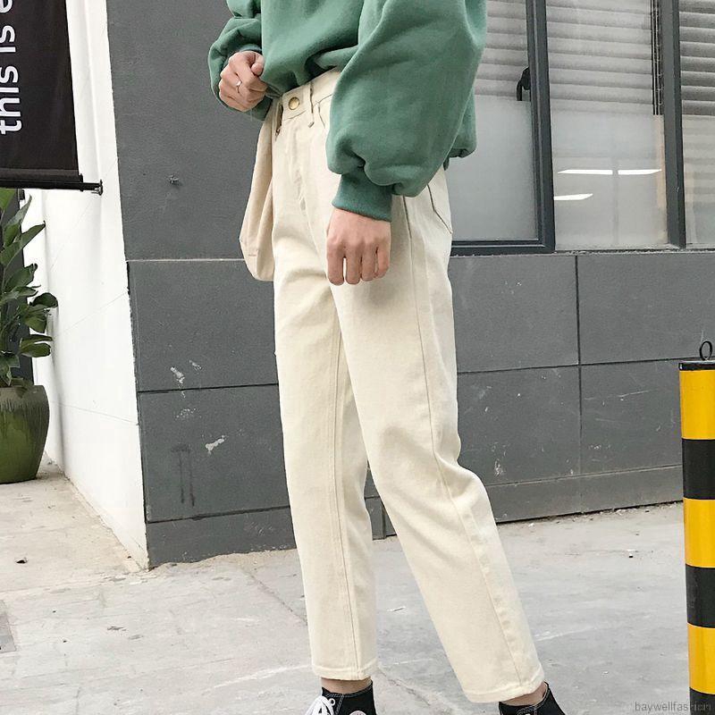 [Baywellfashion]Quần jean denim nữ lưng cao ống rộng | BigBuy360 - bigbuy360.vn