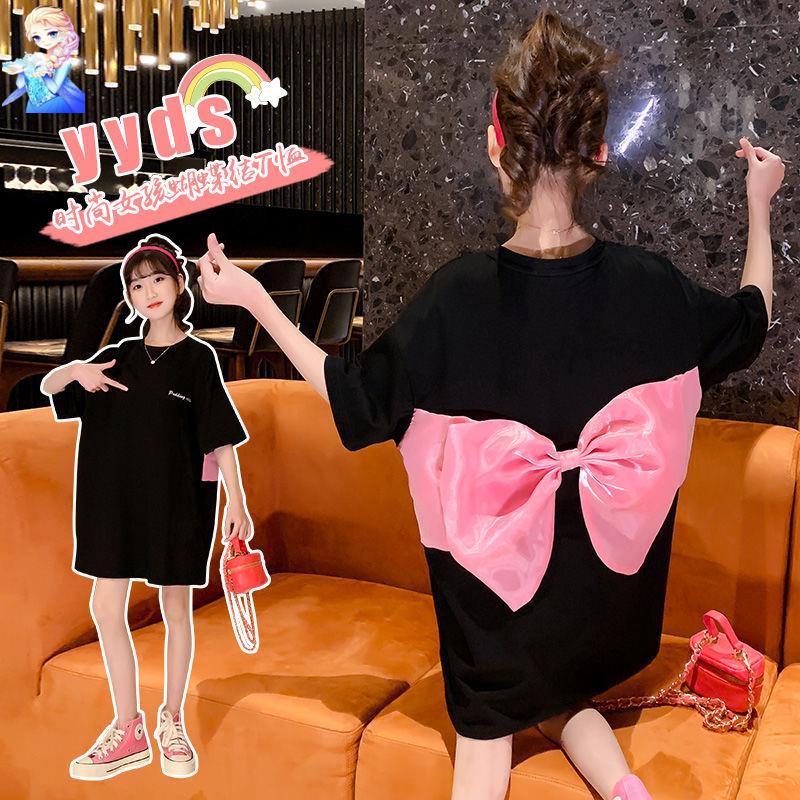 Đầm Thun Tay Ngắn Phong Cách Phương Tây Thời Trang Mùa Hè Hàng Mới Dành Cho Bé Gái 2022