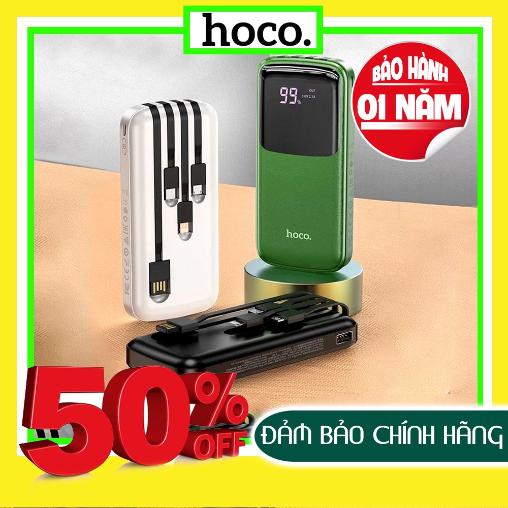 Pin Sạc Dự Phòng Đa Năng 10000/20000mAh Hoco CJ5/CJ5A Sẵn 4 Cáp Sạc Tiện Lợi - BẢO HÀNH ĐỔI MỚI