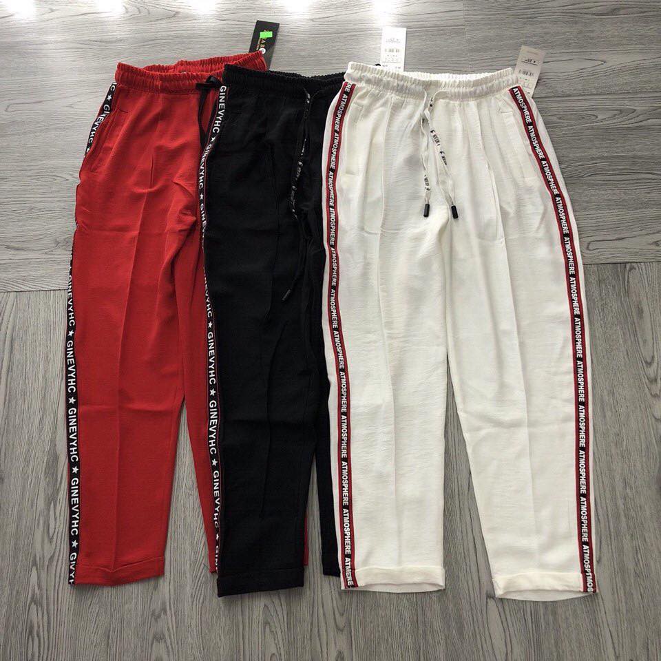 Quần jogger sọc chữ ( CÒN TRẮNG , chất siêu siêu đẹp )