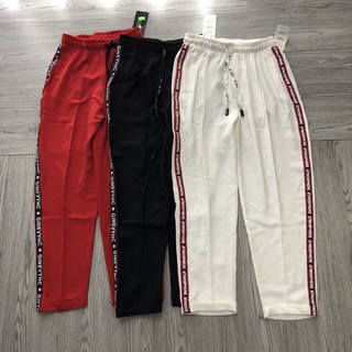 Quần jogger sọc chữ ( CÒN TRẮNG , chất siêu siêu đẹp )