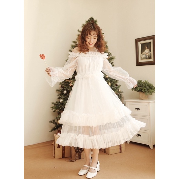 Đầm Dự Tiệc Dạ Hội Fiona Dress  Thiết Kế Chân Bồng CaoCaobycaochen 2 Màu Đen Trắng Có Big Size