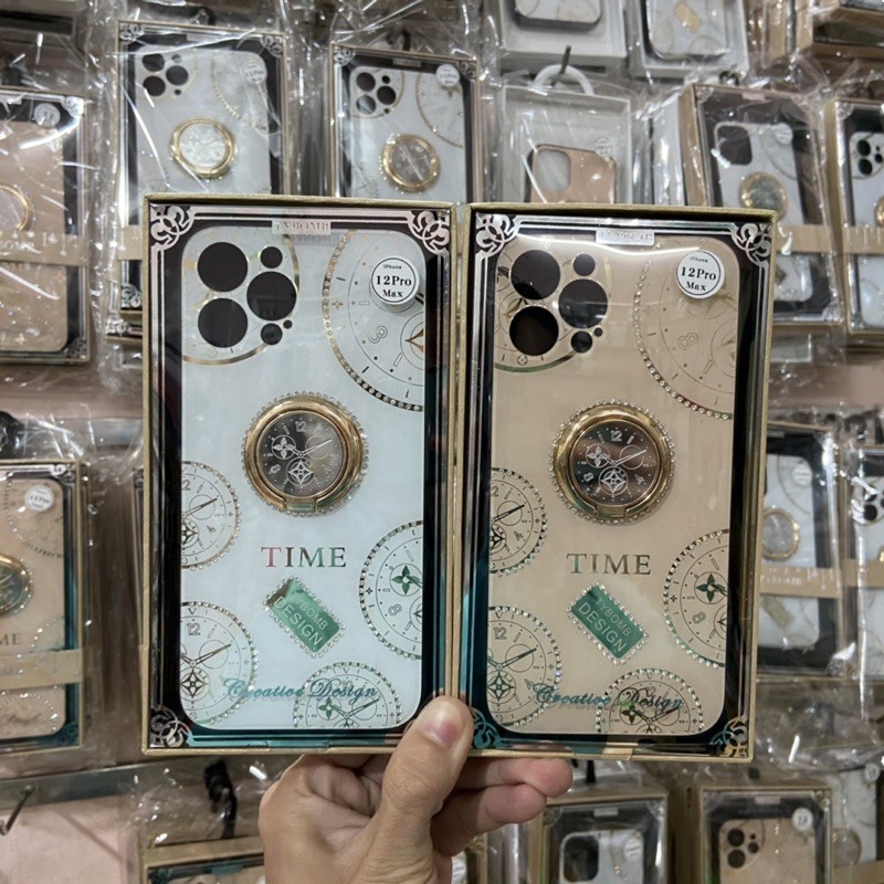 Ốp iPhone Cao Cấp Tybomb Kèm Giá Đỡ Hình Đồng Hồ Cho iPhone 15 Pro Max, 14 Pro, 13 Pro, 13, 12 Pro Max, 12, 11
