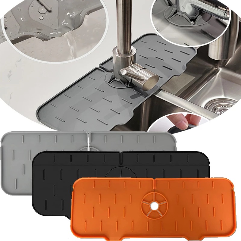 Thảm Silicone Gắn Vòi Nước Bồn Rửa Chén Chống Văng Nước Tiện Dụng