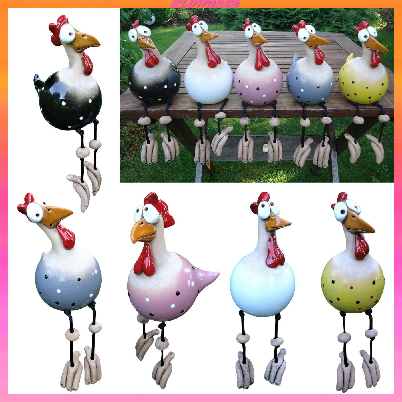 [KLOWARE2]Chicken Figurine Resin Statue Festival Gifts Patio Yard Art decorate