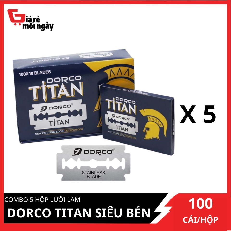 Combo 5 Hộp lưỡi lam Dorco Titan (100 lưỡi/hộp)X5
