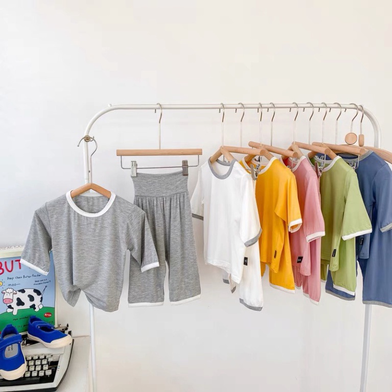 Bộ Quần Áo Trẻ Em Minky Mom Lửng Viền 2 Cho Bé Chất Thun Lạnh Siêu Mềm Mịn Mát