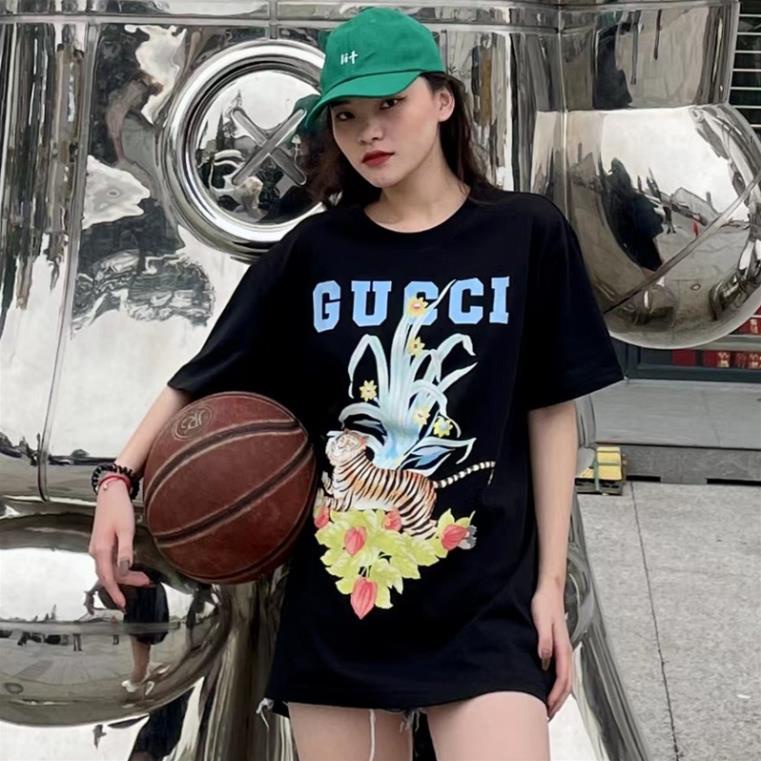 Áo Thun In Hình Chú Hổ Thời Trang Hiệu Gucci Cá Tính Trẻ Trung New