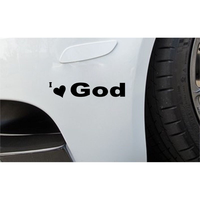 Đề can vinyl I love God trang trí xe hơi độc đáo kích cỡ 17cmx3.5cm