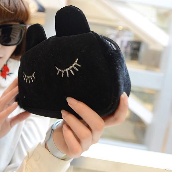 Túi đựng đồ trang điểm họa tiết con mèo tiện lợi