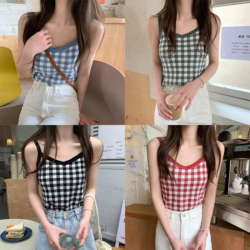 Áo Tank Top Dệt Kim Sát Nách Thời Trang Mùa Hè Cho Nữ