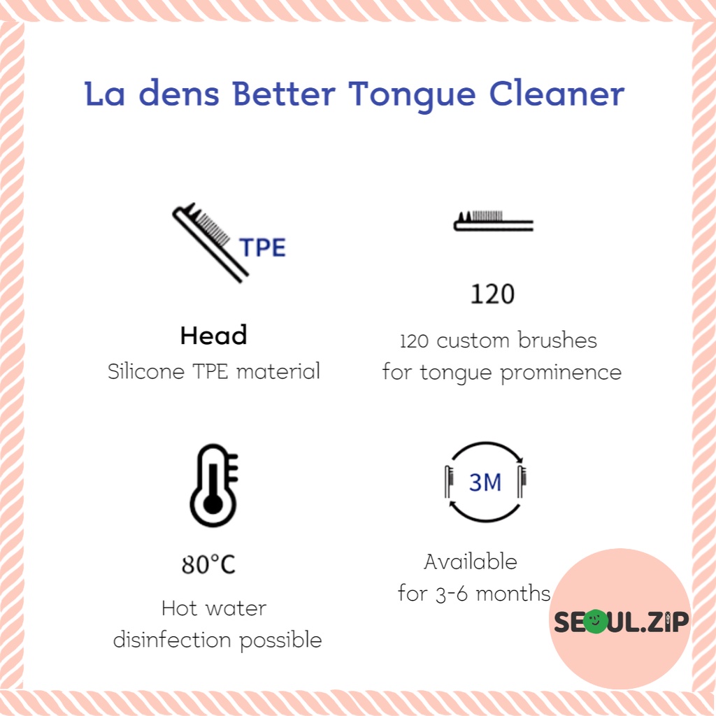 LA DENS Bàn chải vệ sinh lưỡi Better, tongue scraper 1p phiên bản đổi mới