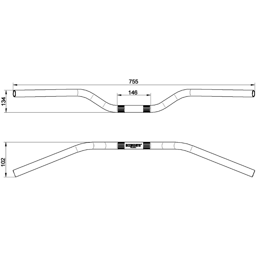 Ghi đông nhôm 22mm Accossato  - Home Motorcycle Workshop
