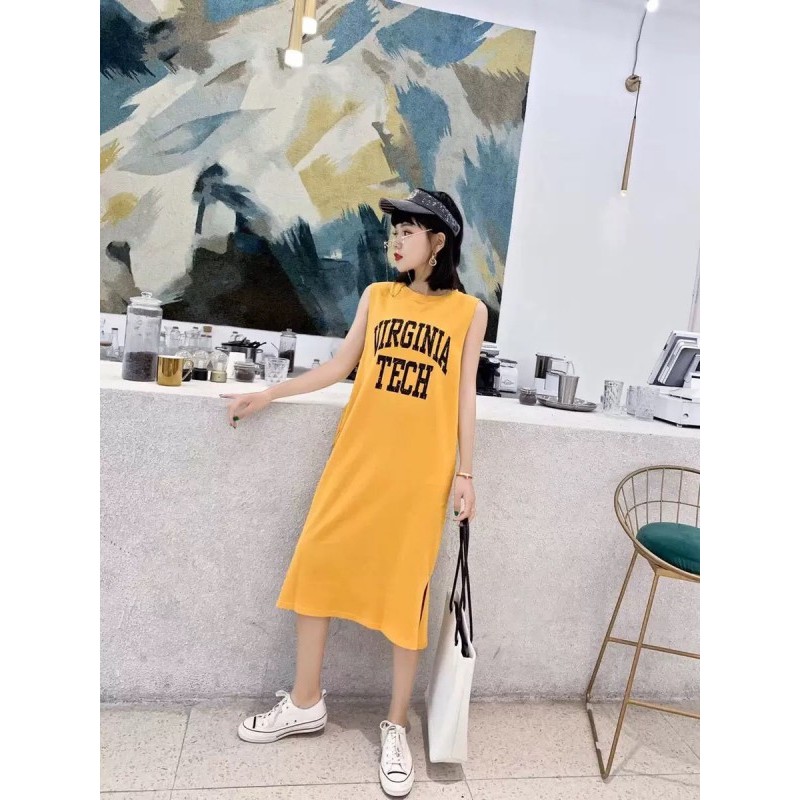 (Bỏ sỉ) Đầm maxi thun in chữ xịn xò siêu hot MÃ TF1507210